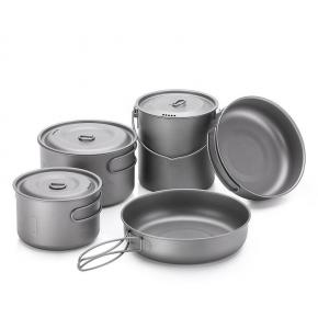 camping & hiking products Ultralight Titanium Pot Pan Pure Titanium Cookset Outdoor Camping Cookware